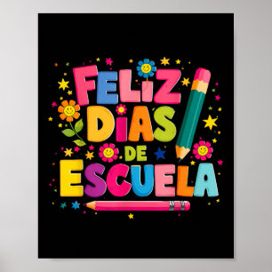 Feliz 100 Diaz De Escuela 100. Tagesschule Spanisc Poster