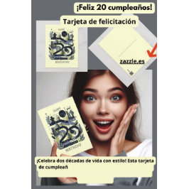  ¡Feliz 20 cumpleaños! Postkarte
