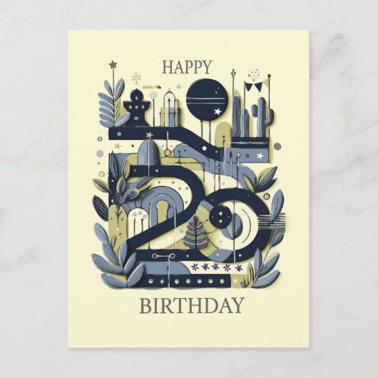 ¡Feliz 20 cumpleaños! Postkarte (Vorderseite)