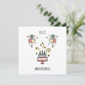 Feliz Aniversário | Happy Birthday Karte (Stehend Vorderseite)