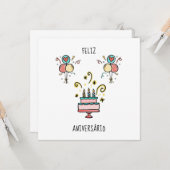 Feliz Aniversário | Happy Birthday Karte (Vorderseite/Rückseite Beispiel)