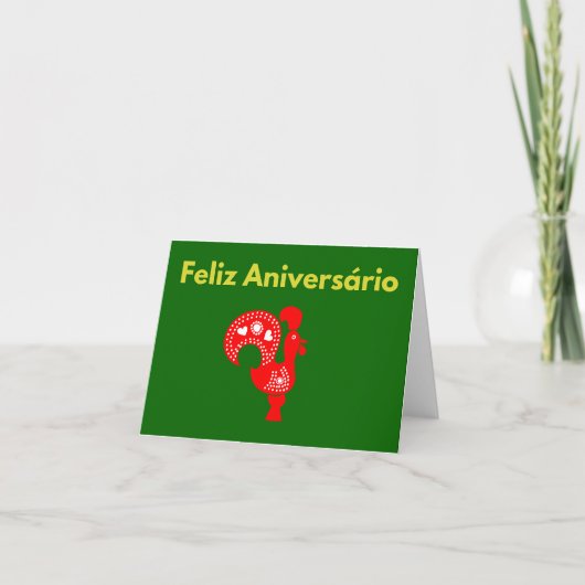 Feliz Aniversário, portugiesischer Geburtstag Karte (Vorderseite)
