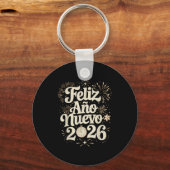 Feliz Año Nuevo 2026 Happy New Year Spanish Mexica Schlüsselanhänger (Vorderseite)