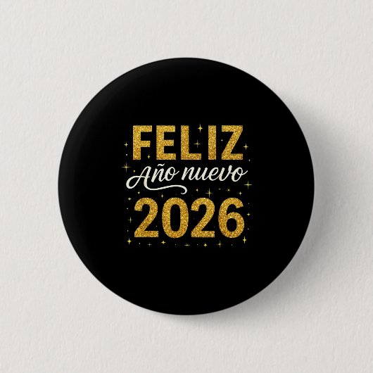 Feliz Año Nuevo 2026 New Year Spanish Fiesta Firew Button (Vorderseite)