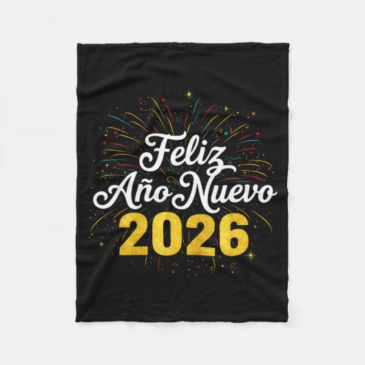 Feliz Año Nuevo 2026 Spanish New Years Eve Party Fleecedecke (Vorderseite)