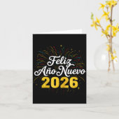 Feliz Año Nuevo 2026 Spanish New Years Eve Party  Karte (Gelbe Blume)