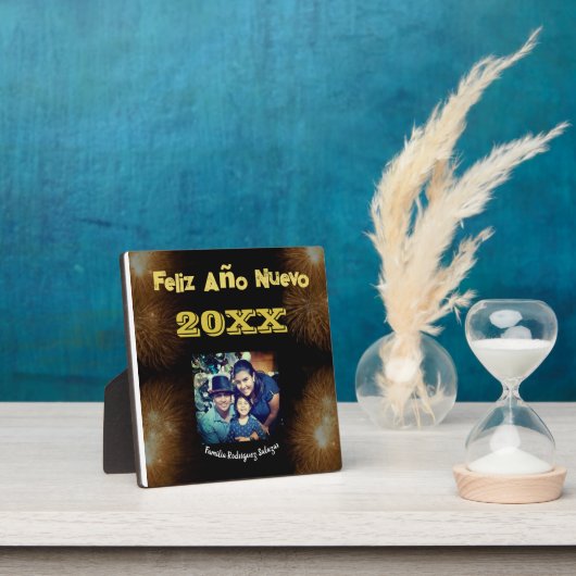 Feliz Año Nuevo Elegantes Calligrafy Script-Foto Fotoplatte (InSitu)