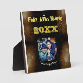 Feliz Año Nuevo Elegantes Calligrafy Script-Foto Fotoplatte (Vorderseite)