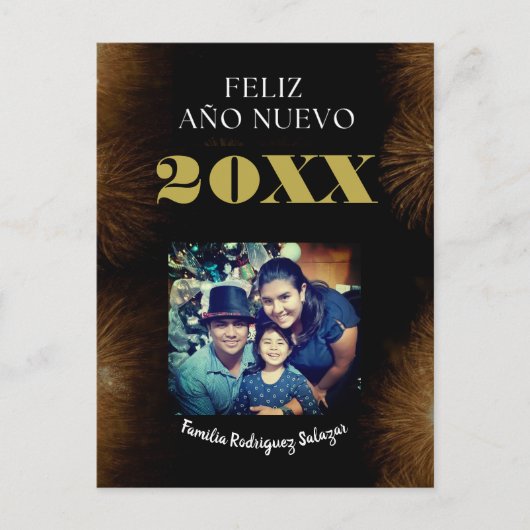 Feliz Año Nuevo Elegantes Calligrafy Script-Foto Postkarte (Vorderseite)