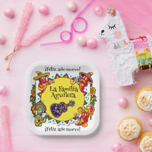 Feliz Ano Nuevo - Frohes Neues Jahr in Spanien Pappteller (Party)