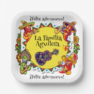 Feliz Ano Nuevo - Frohes Neues Jahr in Spanien Pappteller