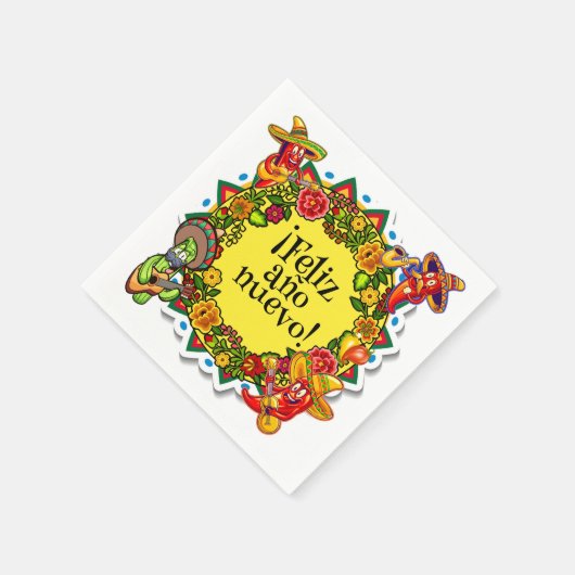 Feliz Ano Nuevo - Frohes Neues Jahr in Spanien Serviette (Ecke)