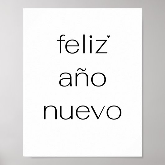 Feliz Año Nuevo - minimalistic typography poster (Vorne)