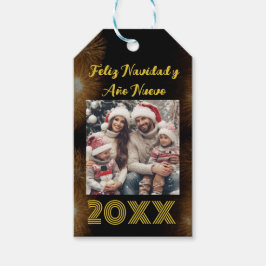 Feliz Año Nuevo Modern Calligraphy Script Foto Geschenkanhänger