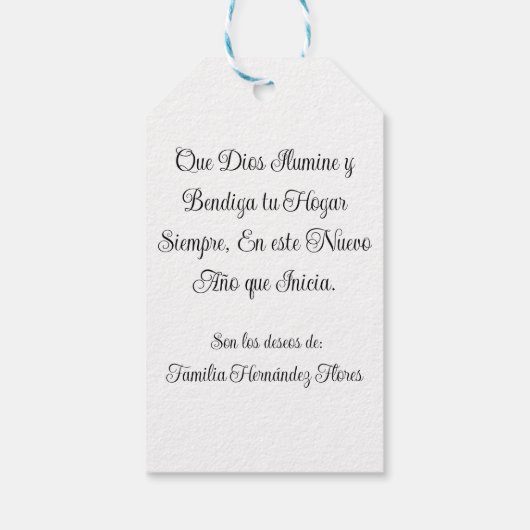 Feliz Año Nuevo Modern Calligraphy Script Foto Geschenkanhänger (Rückseite)