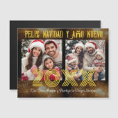 Feliz Año Nuevo Modern Calligraphy Script Foto Magnetkarte (Vorne/Hinten)