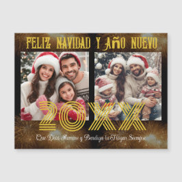 Feliz Año Nuevo Modern Calligraphy Script Foto Magnetkarte