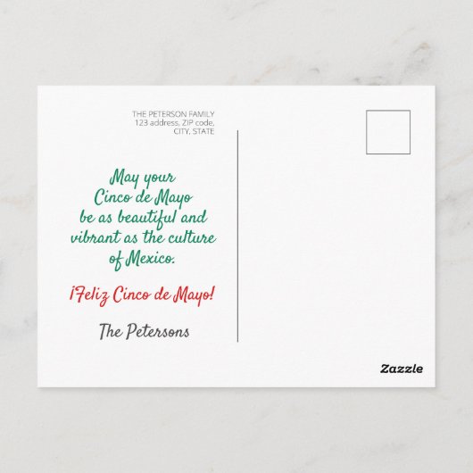 Feliz Cinco de Mayo Chili Paprikaschoten Herz Postkarte (Rückseite)