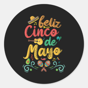 Feliz Cinco De Mayo Fiesta Mexikanisches Party 5 D Runder Aufkleber