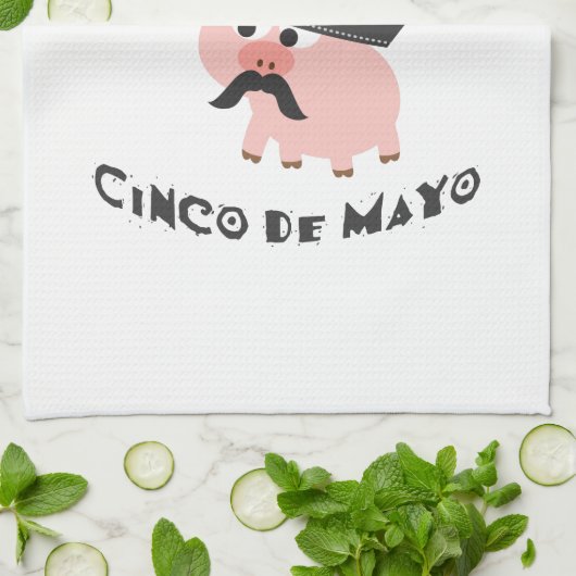 Feliz Cinco De Mayo - Schwein Geschirrtuch (Gefaltet)