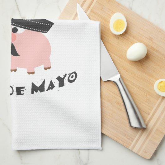 Feliz Cinco De Mayo - Schwein Geschirrtuch (Viertel Falte)