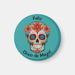 Feliz Cinco de Mayo! Zuckerschädel Magnet