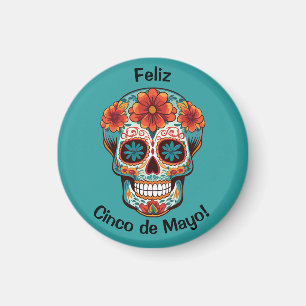 Feliz Cinco de Mayo! Zuckerschädel Magnet
