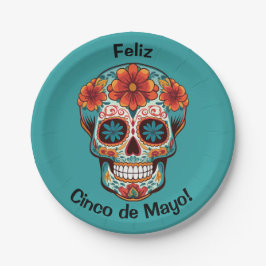 Feliz Cinco de Mayo! Zuckerschädel Pappteller