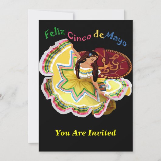 Feliz Cinco Einladungen Des Mayo (Vorderseite)