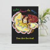 Feliz Cinco Einladungen Des Mayo (Stehend Vorderseite)
