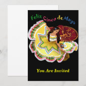 Feliz Cinco Einladungen Des Mayo (Vorne/Hinten)
