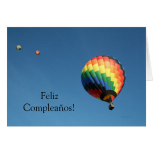 Feliz Compleaños!  Heißluftballonkarte