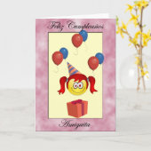 Feliz Cumpleaños Amiguita Karte (Gelbe Blume)