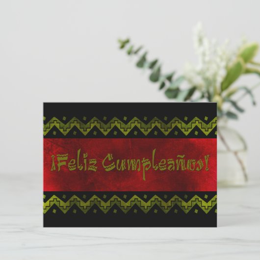 Feliz cumpleaños arriba einladung (Stehend Vorderseite)