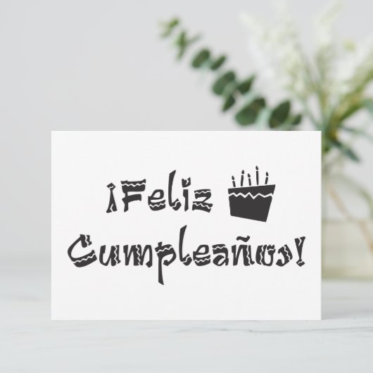 Feliz cumpleanos arriba Kuchen Einladung (Stehend Vorderseite)