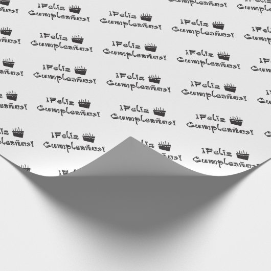 feliz cumpleanos arriba Kuchen Geschenkpapier (Ecke)