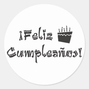 feliz cumpleanos arriba Kuchen Runder Aufkleber