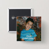 Feliz Cumpleanos Button (Vorne & Hinten)