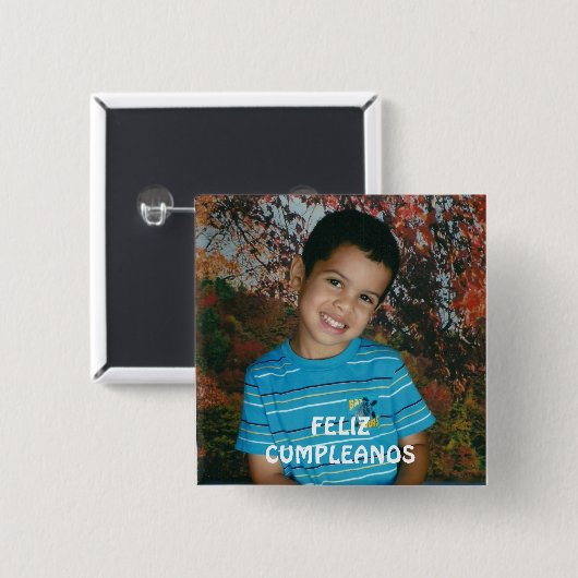 Feliz Cumpleanos Button (Vorne & Hinten)