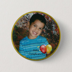 Feliz Cumpleanos Circle Fotovorlage Button