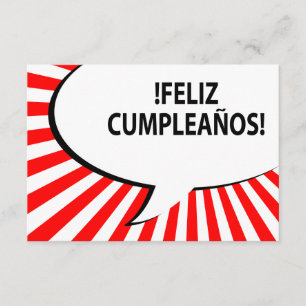 Feliz cumpleanos-Comic-Blase Einladung