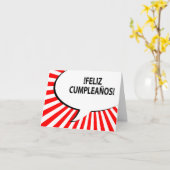 Feliz cumpleanos-Comic-Blase Karte (Gelbe Blume)