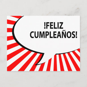 Feliz cumpleanos-Comic-Blase Postkarte