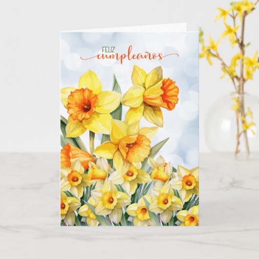 Feliz Cumpleanos Daffodil Geburtstag Karte (Gelbe Blume)