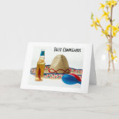 FELIZ CUMPLEANOS - DISFRUTAR - GENIESSEN SIE BIRTH KARTE (Gelbe Blume)