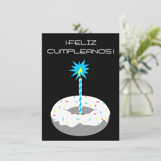 Feliz Cumpleanos Einladung (Stehend Vorderseite)