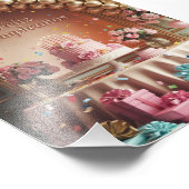 “Feliz Cumpleaños” Elegant Pink & Gold Birthday Fotodruck (Ecke)