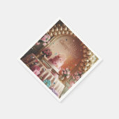 “Feliz Cumpleaños” Elegant Pink & Gold Birthday  Serviette (Ecke)