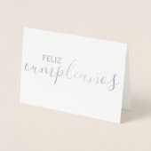 Feliz Cumpleaños Elegantes Spanisches Glück Geburt Folienkarte (Vorderseite)