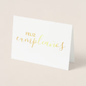 Feliz Cumpleaños Elegantes Spanisches Glück Geburt Folienkarte (Vorderseite)